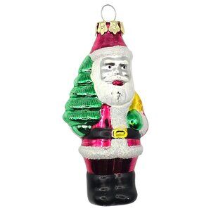 Vintage Santa Claus Mercury Blown Glass Christmas Ornament 4" Holiday Decor